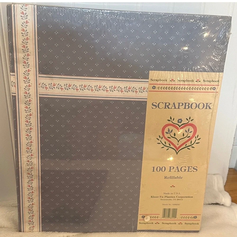 Kleer-Vu Scrapbook Set 2p 100 Pages Burgundy Blue Vintage NEW Sealed Cottagecore